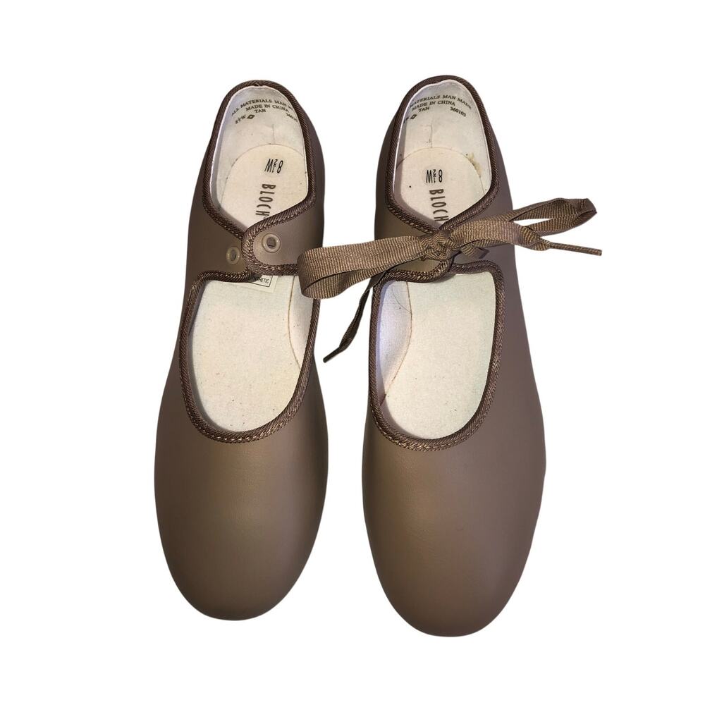 Bloch Ladies Tap Shoes Size 8.5W Maryjane Tan Technotap Flaw